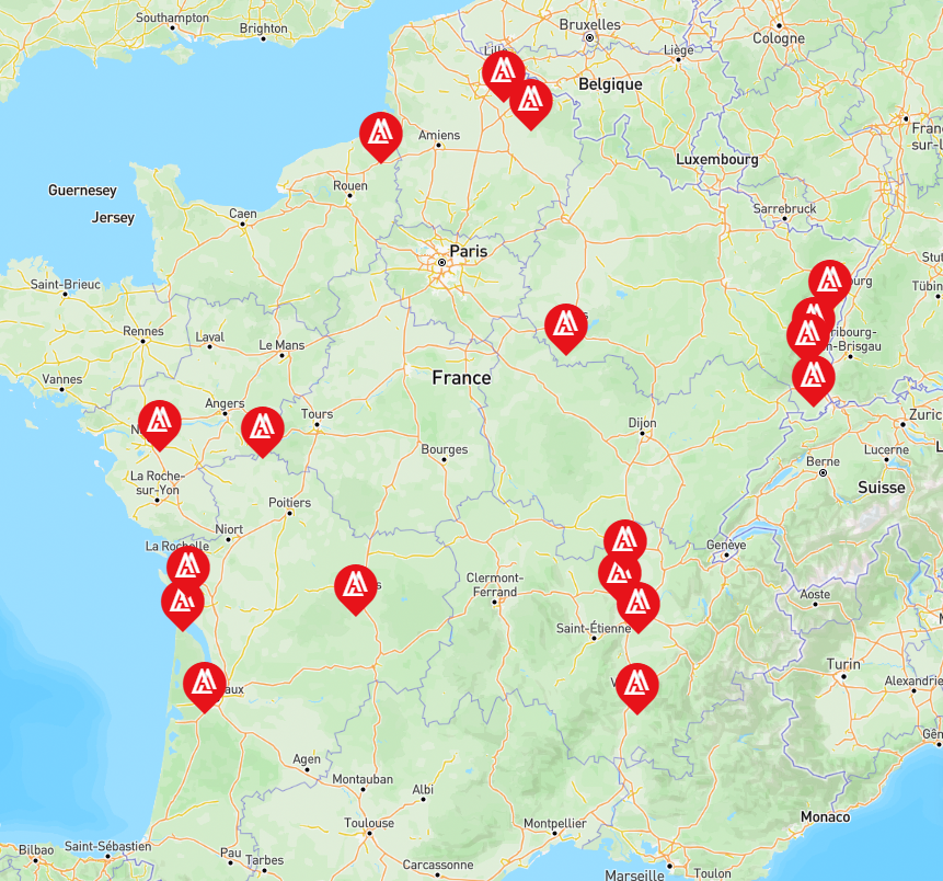Carte des agences Arlogis